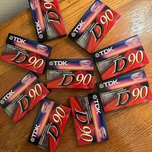 TDK D90 High Output IECI/Type I Blank Audio Cassette Tapes Lot of 9 - NEW Sealed